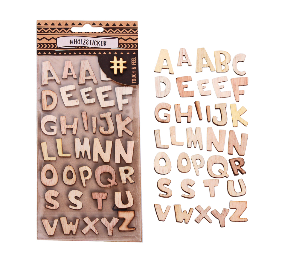 Holzbuchstaben Sticker